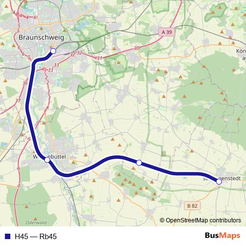 H45 rail Line Map