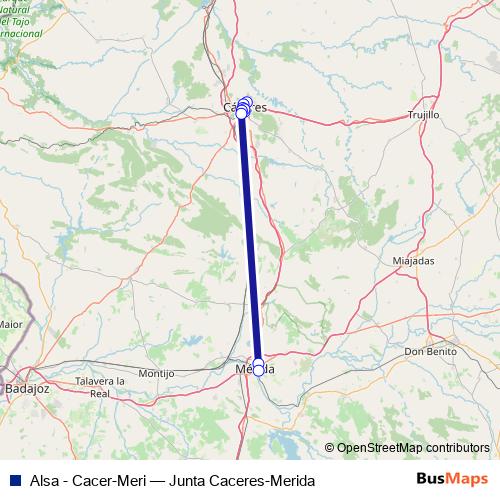 Alsa - Cacer-Meri bus Line Map