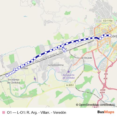 O1 bus Line Map