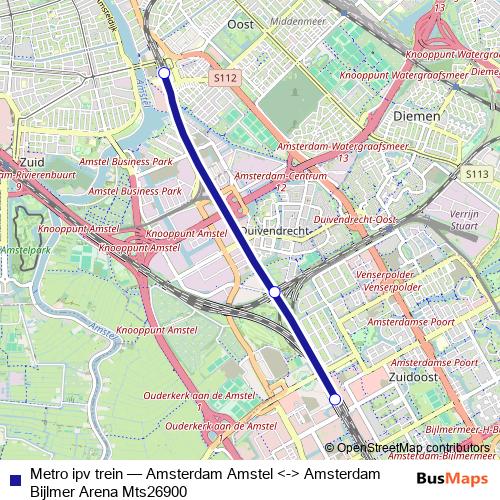 Metro ipv trein metro Line Map