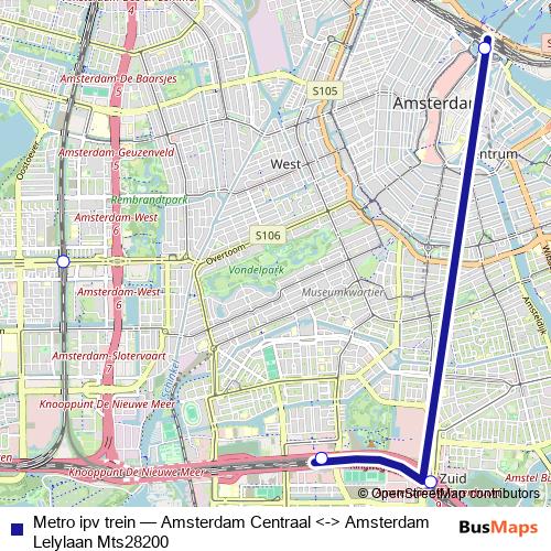 Metro ipv trein metro Line Map