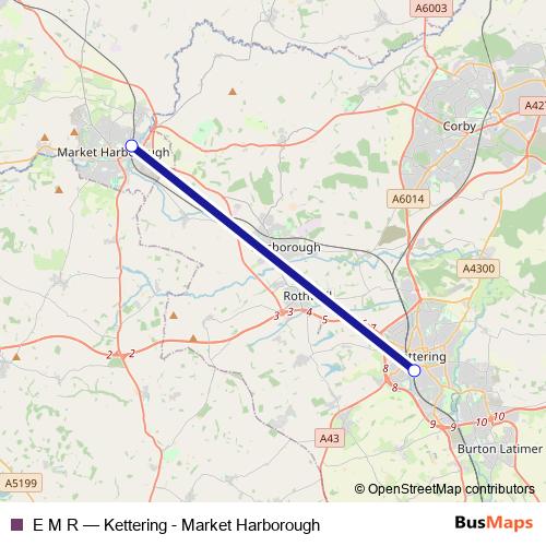 E M R bus Line Map