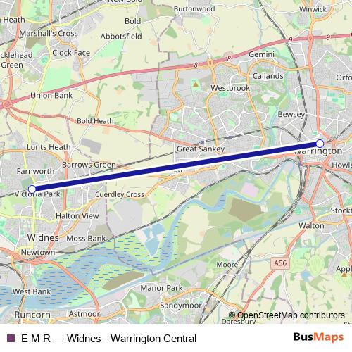 E M R bus Line Map