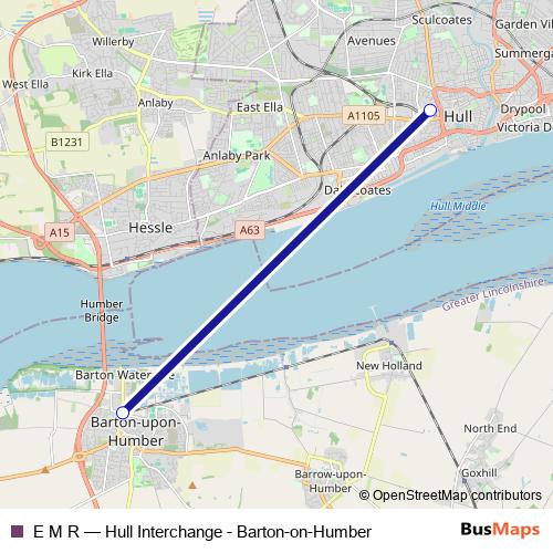 E M R bus Line Map