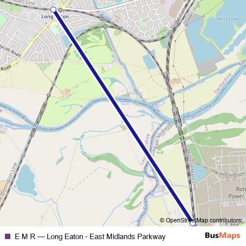 E M R bus Line Map