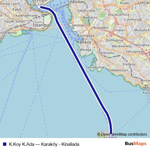 K.Koy K.Ada ferry Line Map