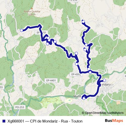 Xg668001 bus Line Map