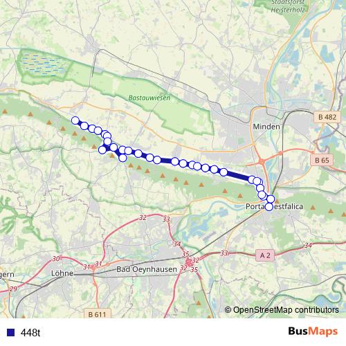448t bus Line Map