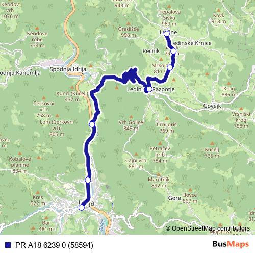 PR A18 6239 0 (58594) bus Line Map