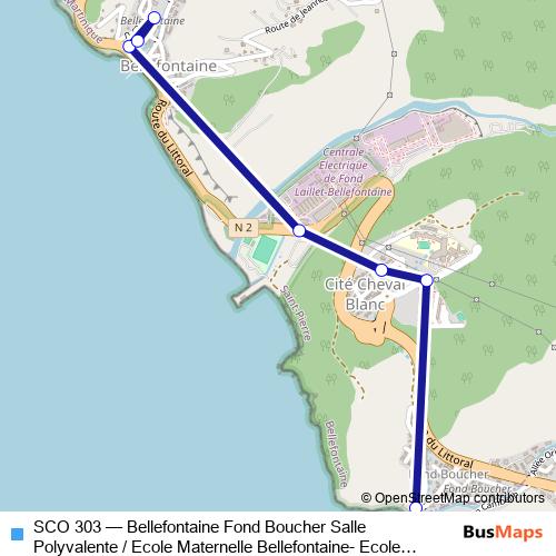 SCO 303 bus Line Map
