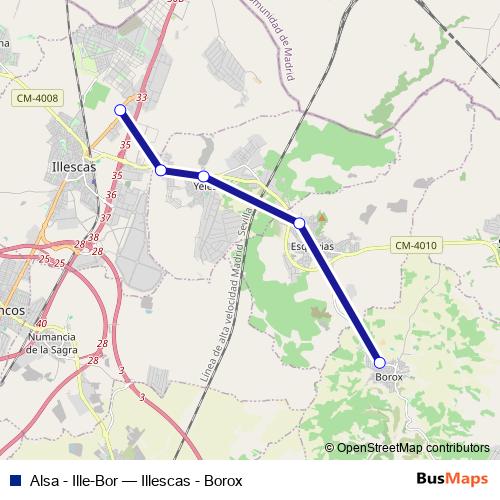 Alsa - Ille-Bor bus Line Map