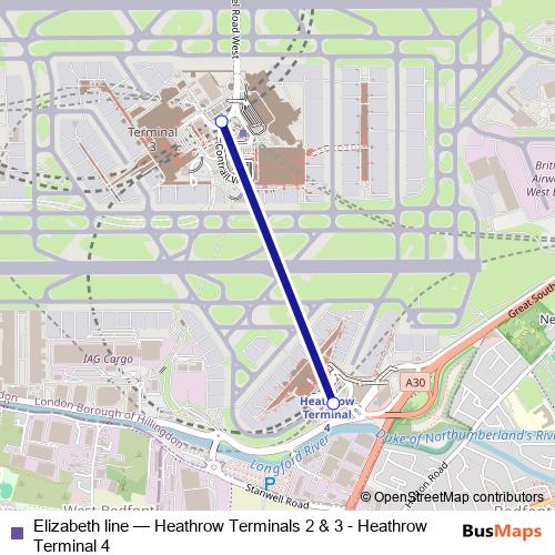 Elizabeth line rail Line Map