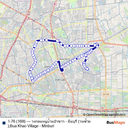 1-76 (168l) bus Line Map