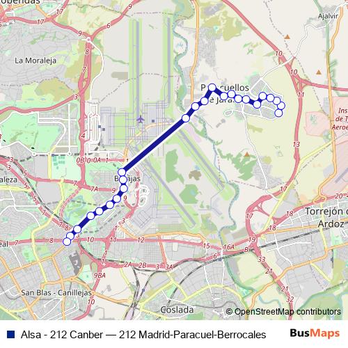 Alsa - 212 Canber bus Line Map