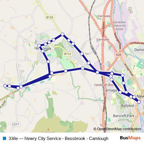 338e bus Line Map