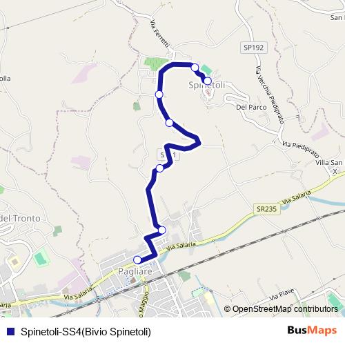 Spinetoli-SS4(Bivio Spinetoli) bus Line Map
