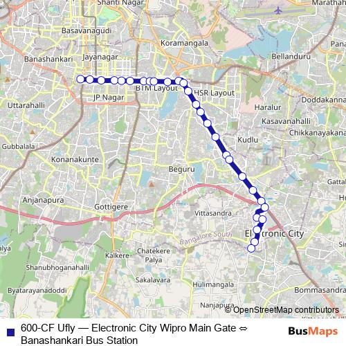 600-CF Ufly bus Line Map