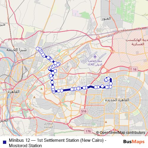 Minibus 12 bus Line Map