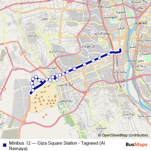 Minibus 12 bus Line Map
