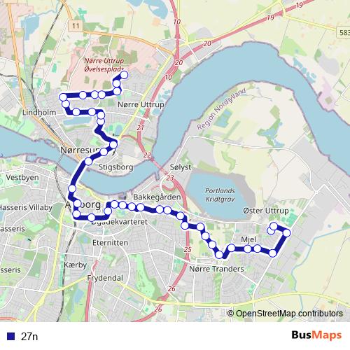 27n bus Line Map