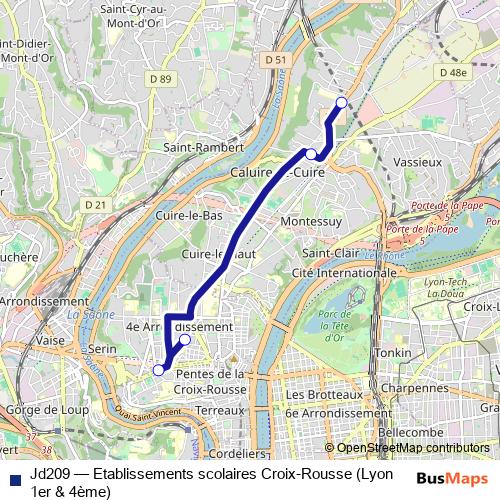 Jd209 bus Line Map