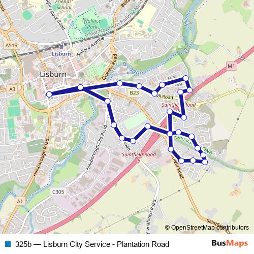 325b bus Line Map