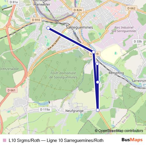 L10 Srgms/Roth bus Line Map