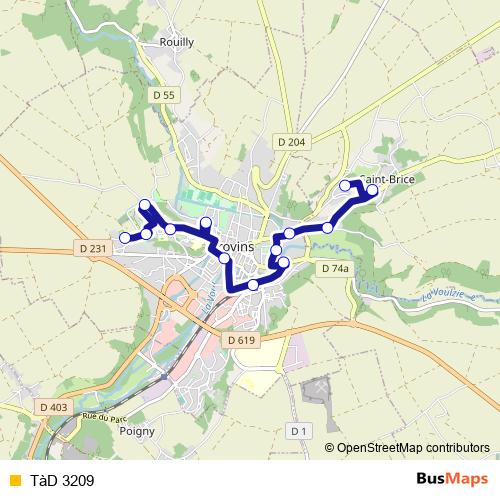 TàD 3209 bus Line Map