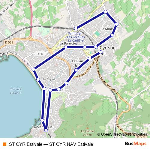 ST CYR Estivale bus Line Map