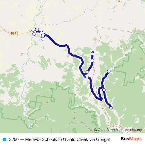 S250 bus Line Map