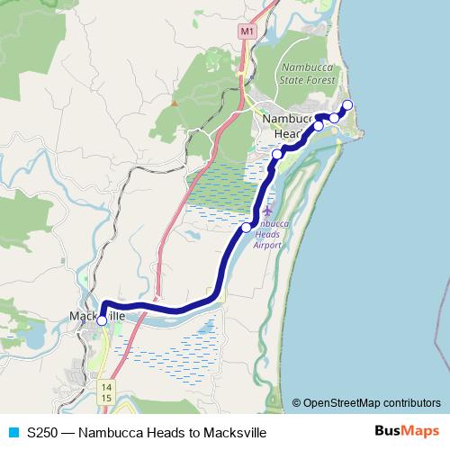 S250 bus Line Map