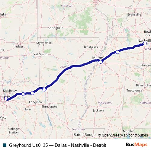 Greyhound Us0135 bus Line Map