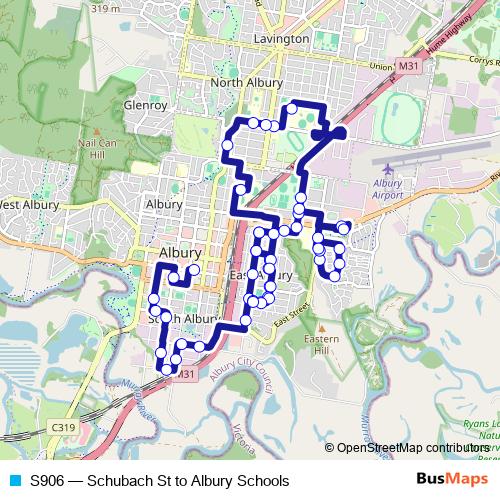 S906 bus Line Map