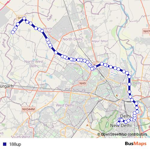 188up bus Line Map
