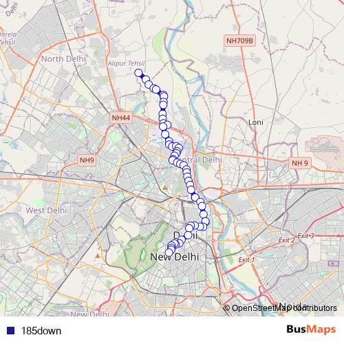 185down bus Line Map
