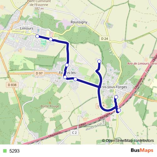 5293 bus Line Map