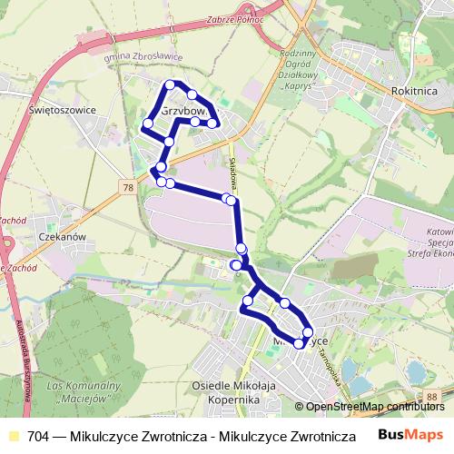 704 bus Line Map