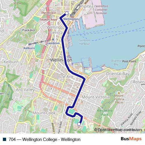 704 bus Line Map