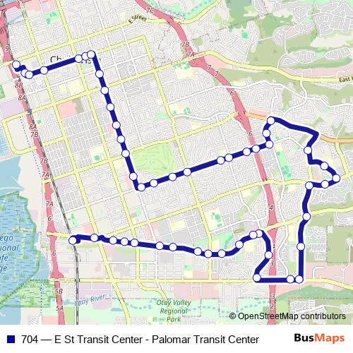 704 bus Line Map