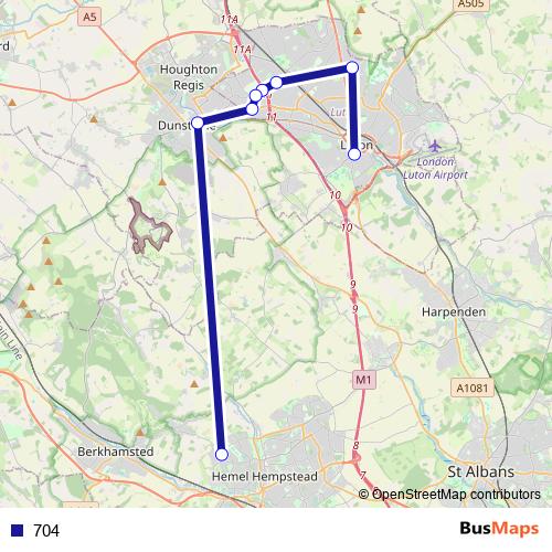 704 bus Line Map