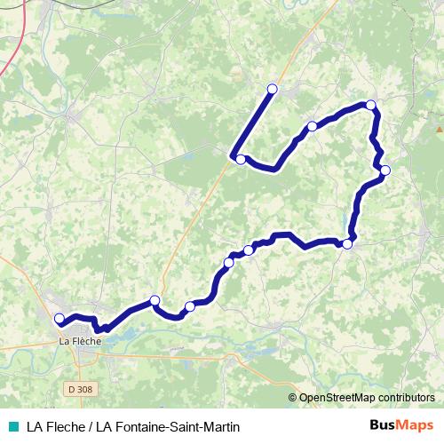LA Fleche / LA Fontaine-Saint-Martin bus Line Map
