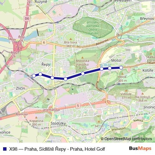 X98 bus Line Map