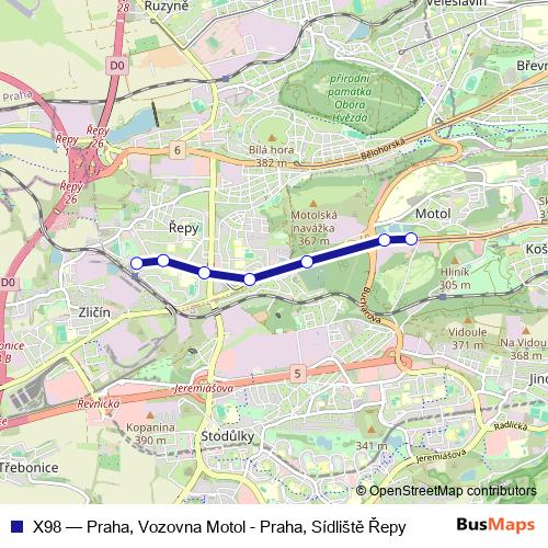 X98 bus Line Map