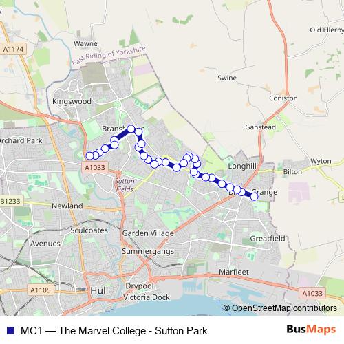 MC1 bus Line Map