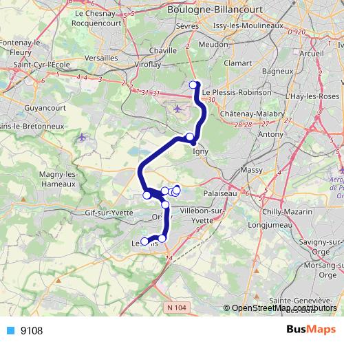 9108 bus Line Map