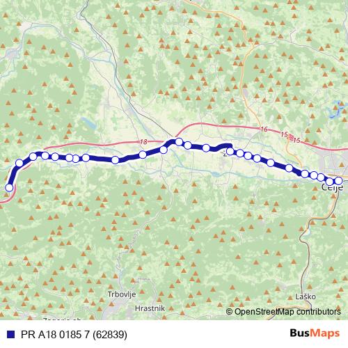 PR A18 0185 7 (62839) bus Line Map