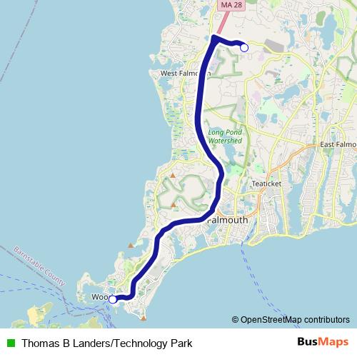 Thomas B Landers/Technology Park bus Line Map