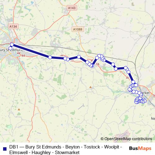 DB1 bus Line Map