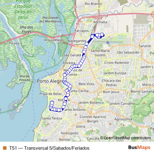 T51 bus Line Map