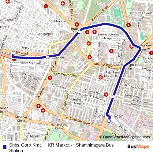Snbs-Corp-Kmt bus Line Map